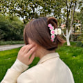 Miniatyrbillede 5 af 5: 2 stk. hårklemme clips søde fersken hårklemmer hårstyling kæbeklemmer skridsikre hårspænder klemme til kvinder piger hårtilbehør hvid
