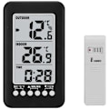 Miniatyrbild 1 av 5: LCD trådlös digital termometer med elektronisk temperatursensor för inomhus- och utomhusmiljö, meteorologisk klocka, trådlös sändare,