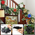 Miniatyrbillede 2 af 4: 10 stk. Kunstige Juleblomster i Poinsettia med Klips og Glitrende Stilke Julepynt i Poinsettia til Juletræer Vinter Pa