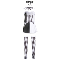 Miniatyrbilde 5 av 5: Klovnekostyme Halloween-kostyme Djevelkostyme Cosplay Rutete Harlekin-kostyme