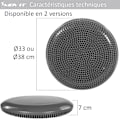 Miniatyrbillede 2 af 5: Dynamisk sædebold sædepude med pumpe, grå 33 cm, valgfri farve, pigget luftpude balancepude