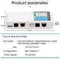 Miniatyrbilde 5 av 5: 4 i 1 Multifunksjons Nettverkskabeltester, RJ11 RJ45 USB BNC Nettverkskabeltester for UTP STP LAN Kabel Tracker, 148.62.5cm