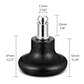Miniatyrbilde 2 av 5: Sett med 5 svingbare hjul for kontorstol (svart) Bell Reservedeler glidere for kontorstol, 2-tommers svingbare hjul for høy profil krakk