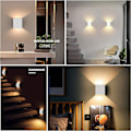 Miniatyrbild 4 av 4: 2 Moderna Inomhusvägglampor Led Sconce Aluminium Varm Vit 3000K Ljusarmaturer För Vardagsrum Sovrum Badrum Kök Matrum