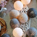 Miniatyrbillede 4 af 5: Bomuldsboldlyssnor, 1,5 meter 10 lys bomuldsboldlys egnet til soveværelse, Valentinsdag, bryllup, fest, jul, boligindretning
