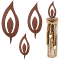Miniatyrbillede 2 af 5: One Piece Juledekorationssæt med 3 stearinlys flamme havedekoration metal stabel udendørs juledekoration