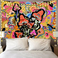 Miniatyrbillede 1 af 5: Tykkere versionBohemian Tapestry Room Decor Hængende Mandala Dekorative Klud Gobelin(150x130cm(tyk) med tilbehørspakke)