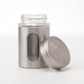 Miniatyrbillede 1 af 5: Sæt med 1 100 ml rustfrit stål krydderiglas - Med udsyn til glasset og 3 drysningstilstande