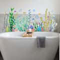 Miniatyrbillede 3 af 5: Anti-kollisions Iris Have Blomster Vindue Stickers Glas Stickers Non-Stick Stickers Vindue Dør Badeværelse Dekaler 60x30cmx2stk