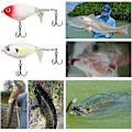 Miniatyrbillede 4 af 5: 2 stk. fiskeblink, havbarsfiskeblink, bioniske langsomt synkende blink, bioniske flydende agn, flydende spinnere, a