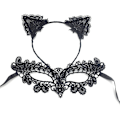 Miniatyrbild 1 av 5: （Hoops + Fox Flowers）Spets Kvinna Varghuvud Mask (Mask A)