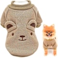 Miniatyrbillede 1 af 5: Hvalpe Fleece Sweatshirt Pullover Sød Bjørn med Ører til Små og Mellemstore Hunde og Katte, Brun, M(M)