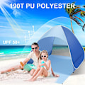 Miniatyrbillede 4 af 5: Udendørs Instant Pop-up Strandtelt, Bærbar Strandtelt, Automatisk, Vandafvisende, Nem at Opsætte, Velegnet til Familie, Picnic, Camping (Blå)