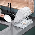 Miniatyrbilde 5 av 5: Sammenleggbar oppvaskstativ med oppvaskmatte