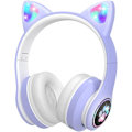 Pikkukuva 1 / 5: Bluetooth-lasten kuulokkeet HD-mikrofonilla/LED-valoilla (violetti), 85 dB:n äänenvoimakkuudella rajoitetut lasten kuulokkeet, stereokuulokkeet lapsille älypuhelimeen, i