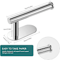 Pikkukuva 3 / 5: WC-paperiteline, seinälle kiinnitettävä WC-paperiteline, 304 ruostumattomasta teräksestä valmistettu WC-paperiteline, ei porausta 3M itseliimautuva WC-paperiteline, Gra