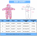 Miniatyrbilde 5 av 5: Regnfrakk Barn Hette Regnpytt Sett Regnponcho Regnfrakk Jumpsuit En Del Lett Bærbar Vanntett Regnfrakk Jakke S(S)