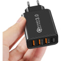 Miniatyrbillede 2 af 5: Hurtig oplader 3.0 USB-strømadapter og USB C-kabel, QC 3.0 30W/6A 4-port hurtig vægoplader universel multi-USB-strømadapter til Samsung Galaxy S1