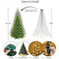Miniatyrbild 3 av 5: Julgransljusslinga 2 m x 16, 400 LED (1-2,4 m), 8 lägen, juldekoration för hus, trädgård, terrass (varmvit)