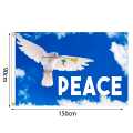 Miniatyrbild 1 av 3: Fredsflagga, Världsfred Duva Fredssymbol Flagga för Uteplats Gräsmatta Hem Utomhus
