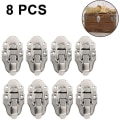 Miniatyrbild 1 av 5: 8-pack retro stil låda vippspärr antik metall anknäbbslås med hänglåshål för smyckeskrin skåp, silver