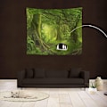 Miniatyrbild 4 av 5: Psykedelisk väggbonad Skog Träd Tyg Vägg Marsel Väggdekoration Hem Salon Bohemisk Bohemisk Bohemisk Landskap med kort mjuk tygplysch