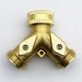 Miniatyrbillede 3 af 5: Havevandsslangefordeler 2-vejs - Heavy Duty Solid Messing Slange Y-fordeler, Slangehanefordeler, 3/4 Tommer Messing Slange Adapter Konnektor Afspærringsventil