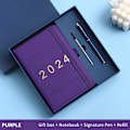 Miniatyrbillede 1 af 2: 2024 ugentlig og månedlig planlægger, januar til december, 14,5*21,5 cm, 316 sider (lilla)