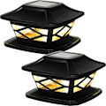 Miniatyrbild 1 av 5: 2 stycken utomhus solcellslampor för hattstolpar LED LED LED LED LED FLOW SOLAR SOLAR SOLAR SOLUS (svart)