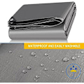 Pikkukuva 5 / 5: Polyeteenipeite 180g/m² vedenpitävä harmaa silmukoilla Tiheä peite 2x3m