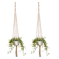 Miniatyrbild 2 av 5: 2 st 105 cm Macrame växt hängare, solid växt rep hängare, Macrame växt hängare, Macrame hängande kruka, bomullsrep hängande kruka, hängande blomkruka Pl