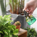 Miniatyrbillede 4 af 4: Retro dekorativ glasplantevandkande med top pumpe til indendørs planter glasbeholder (grøn)