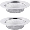 Miniatyrbillede 1 af 4: Sæt med 2 tømningsfiltre i rustfrit stål - Hårfilter til badeværelse - Spildevandsfilter - Køkkenfilter i rustfrit stål (7,7 cm)