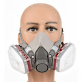 Miniatyrbild 4 av 5: Återanvändbar 6200 andningshalvmask, gasmask, andningsskydd med skyddsglasögon