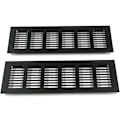 Miniatyrbild 3 av 5: 2-delad ventilationsgaller i aluminium, rektangulärt ventilationsgaller i legering, utomhusventilation för svart ventilation 250 x 8