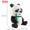 Miniatyrbillede 2 af 5: Larcele Panda Mikro Byggeklodser Dyr Mini Byggelegetøj Klodser, 3689 Stykker