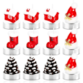 Miniatyrbilde 1 av 5: 12 CHRISTMARY-PLATE VARMELYSLYS, JULEHATT, JULEMODE HENDER, DEKORATIVE JULELYS, Lys i form av en julehatt, Juledekorasjon