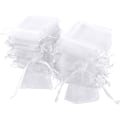 Miniatyrbillede 1 af 5: Pakke med 100 hvide organza-poser, 7 x 9 cm, organza-gavepose, smykkepose, bryllupsposer, lavendelposer, bryllupsgave