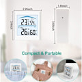 Miniatyrbild 5 av 5: Trådlös väderstation med utomhussensor, termometer och digital hygrometer för inomhus- och utomhustemperatur, justerbar bakgrundsbelysning för sovrum