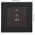 Miniatyrbild 4 av 5: TTIO 220 250V Utomhus Dörrklocksknapp Härdat Glas Dörrklocka Strömbrytare 3.38 Tum Trådlös Vattentät Dörrklocksknapp