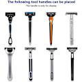 Miniatyrbilde 5 av 5: Beskyttende skinnetui for barberhøvel 57 x 130 mm, bærbar beskyttende etui for barberhøvler, svart sikkerhetshøveletui, oppbevar barberbladet ditt med dobbeltskjær t