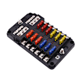Miniatyrbillede 1 af 5: 6/12 Vejs sikringsboks 12V, sikringsdør Sikring med 16 sikringer 6 LED LED låg Beskyttelseslåg til 12V/24V SUV Lastbil Marinebil (12 baner)