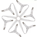 Miniatyrbilde 2 av 5: Sklisikker sekskantet arkstropp (hvit), premium montert arkstropp med 6-veis kryss elastisk stropp og hjørneklips, ark elastisk stropp, sengehold
