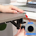 Miniatyrbillede 5 af 5: Kontorforlængertang (plade ikke inkluderet) til foldbart bakke til tastaturskuffe, nakkestøtte, computerstøtte, sort