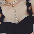 Pikkukuva 3 / 4: Pitkät kaulakorut Kristallinen choker-ketju juhla choker-koru kaulus naisille ja tytöille (kulta)