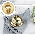 Pikkukuva 4 / 5: Metallipöytäkello Pöytäkello Pyöreä Palvelukello Tiskikello Soittokello, 8,5 cm Halkaisija, Metallipalvelukello Keittiöön, Ravintolaan, Baariin, 1 Kpl Sarja（Kultainen