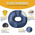 Miniatyrbillede 2 af 6: Donut Stol Cushion til Haleben Bag Inphysio Ergonomisk Skræddersyet Hukommelsesskum Sæde Bil Kontor 45 x 37 x 9 cm
