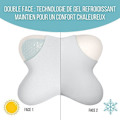 Miniatyrbillede 4 af 6: Ergonomisk Butterfly Pude i Memory Skum med Kølende Gel - Dobbeltsidet - Multipositioner - 53x43x12 cm - Hvid