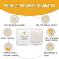 Miniatyrbild 4 av 6: Ergonomiskt minnesskumkuddar Comfort Plus, hypoallergeniskt och kvalsteravvisande, 1x bambuskuddeöverdrag, 1x bomullskuddeöverdrag - Inphysio