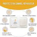 Miniatyrbild 5 av 6: Ergonomisk DUO kudde av minnesskum, justerbar 10 eller 12 cm, hypoallergenisk 1x fodral i vit bambu, 1x fodral i bomull